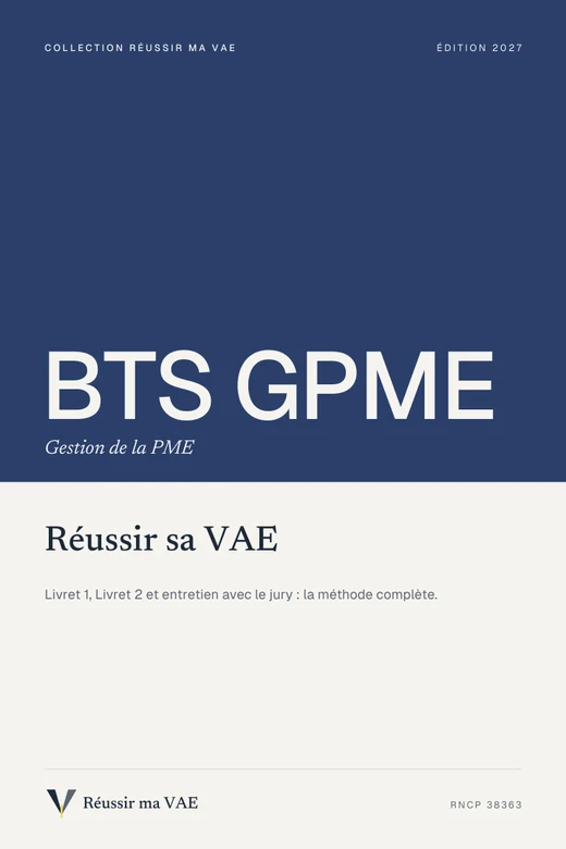 Couverture du guide Réussir sa VAE : BTS GPME, Assistant de gestion de PME