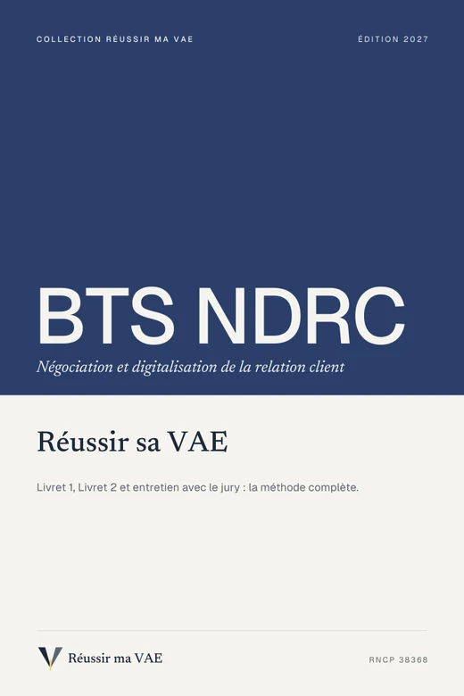 Couverture du guide Réussir sa VAE : BTS NDRC, Commercial et chargé de clientèle