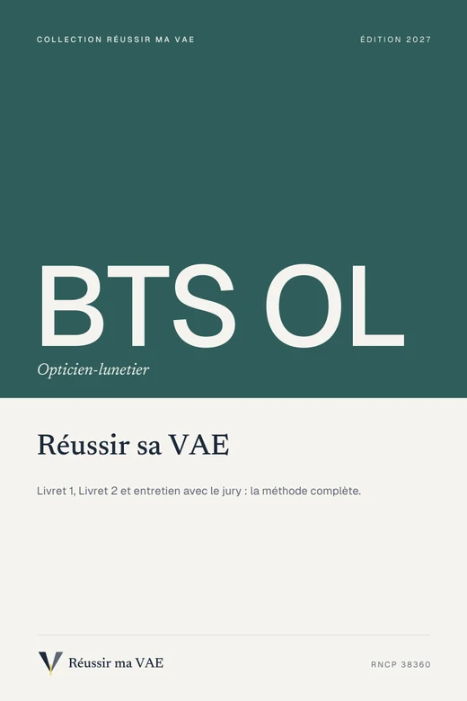 Couverture du guide Réussir sa VAE : BTS OL, Opticien-lunetier