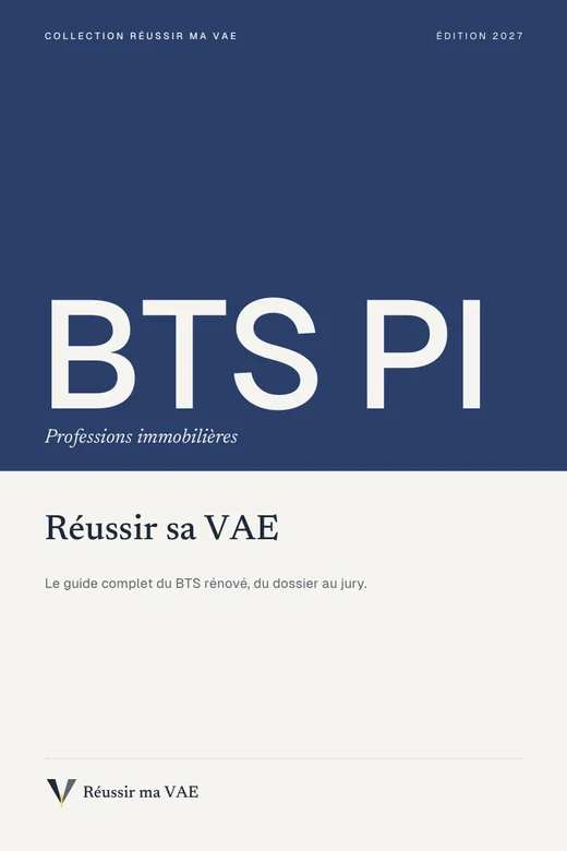 Couverture du guide Réussir sa VAE : BTS PI, Professions immobilières