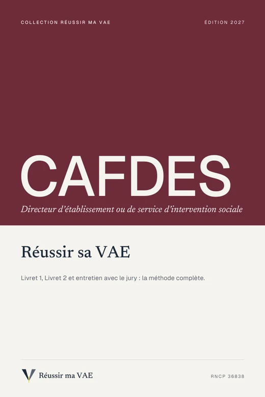 Couverture du guide Réussir sa VAE : CAFDES, Directeur d’établissement social et médico-social