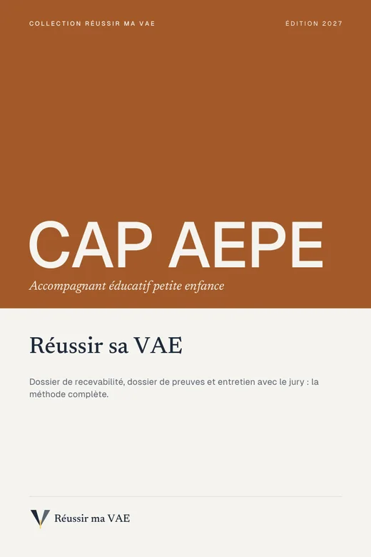 Couverture du guide Réussir sa VAE : CAP AEPE, Accompagnant éducatif petite enfance