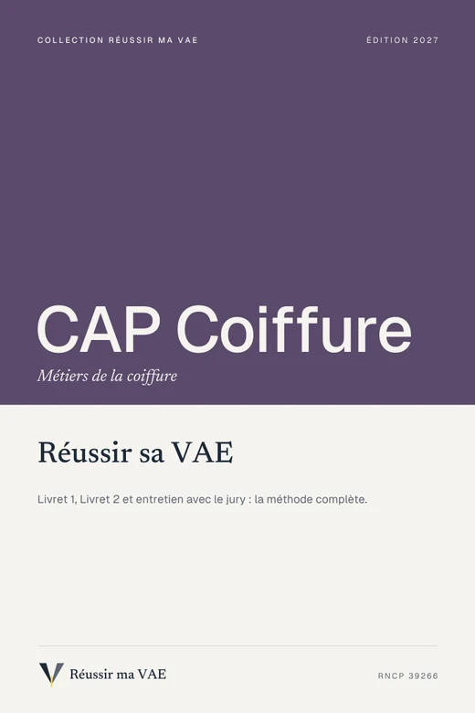 Couverture du guide Réussir sa VAE : CAP coiffure, Coiffeur