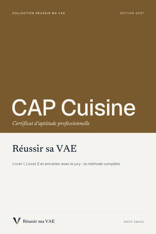 Couverture du guide Réussir sa VAE : CAP Cuisine, Cuisinier