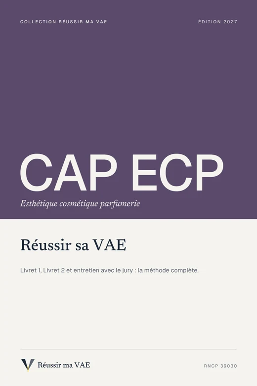 Couverture du guide Réussir sa VAE : CAP ECP, Esthéticienne