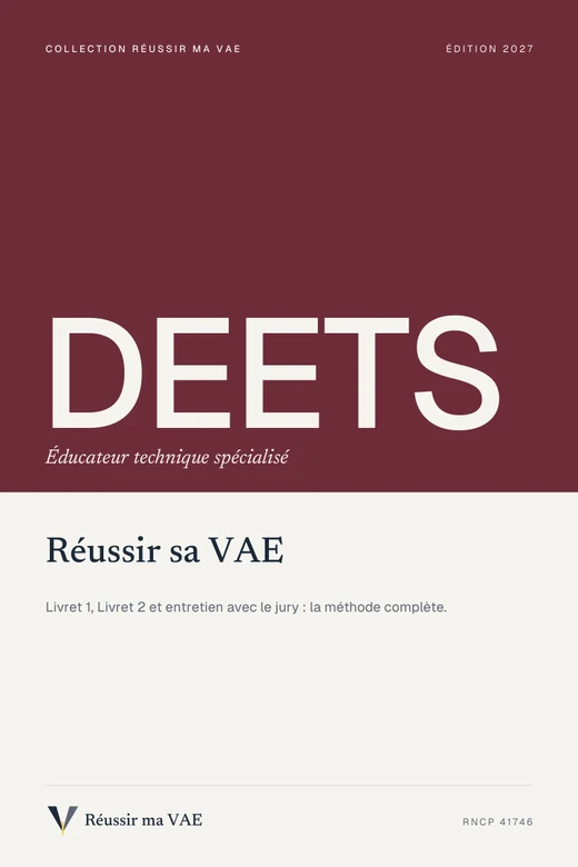 Couverture du guide Réussir sa VAE : DEETS, Éducateur technique spécialisé