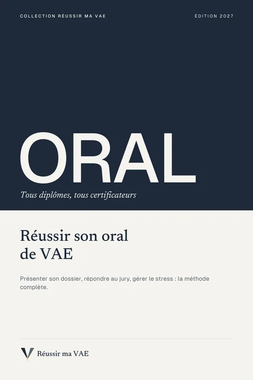 Couverture du guide Réussir sa VAE : Oral, Le guide de l’entretien avec le jury