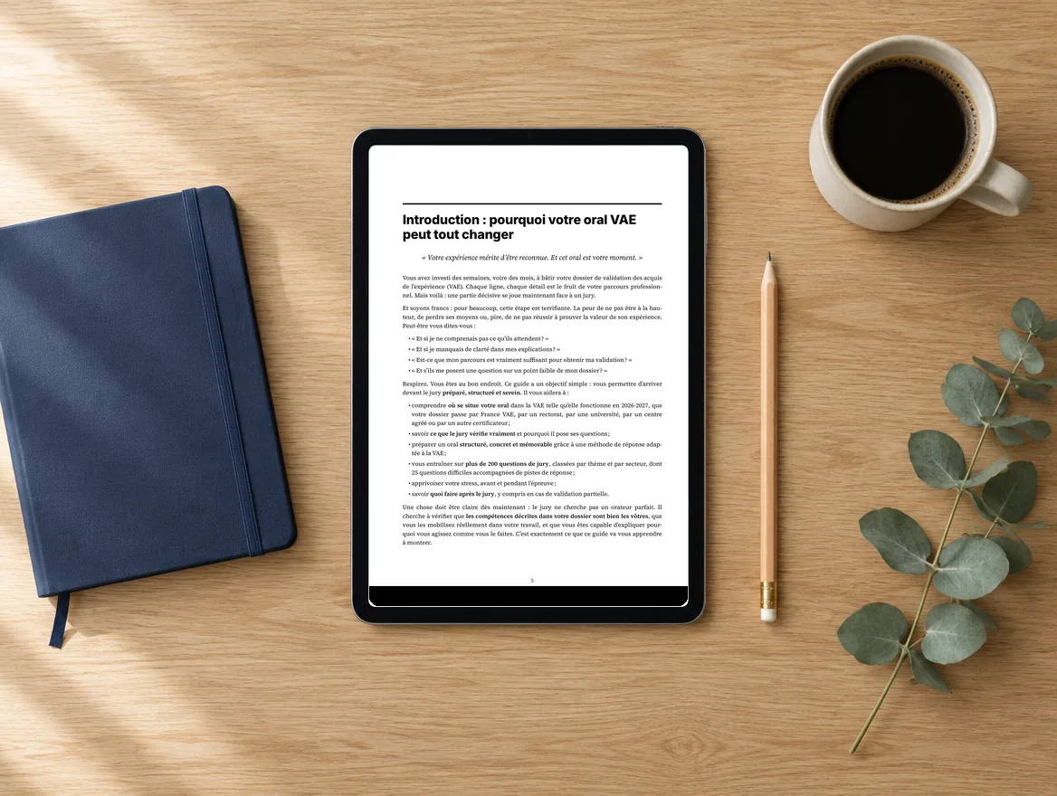 Une page du guide affichée sur une tablette